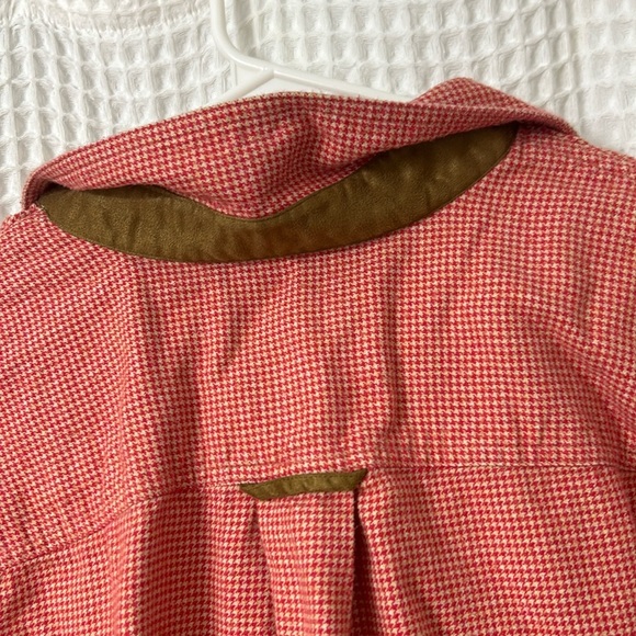 Men’s Orvis Red & Tan Houndstooth 100% Cotton Flannel Button Shirt Size L - Picture 7 of 7